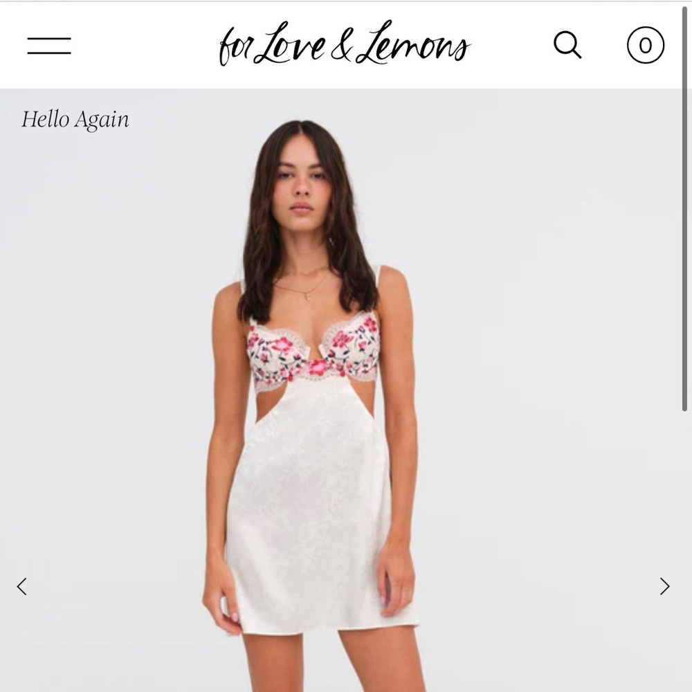 For Love and Lemons Festival Rose Slip Dress Satin Size XS